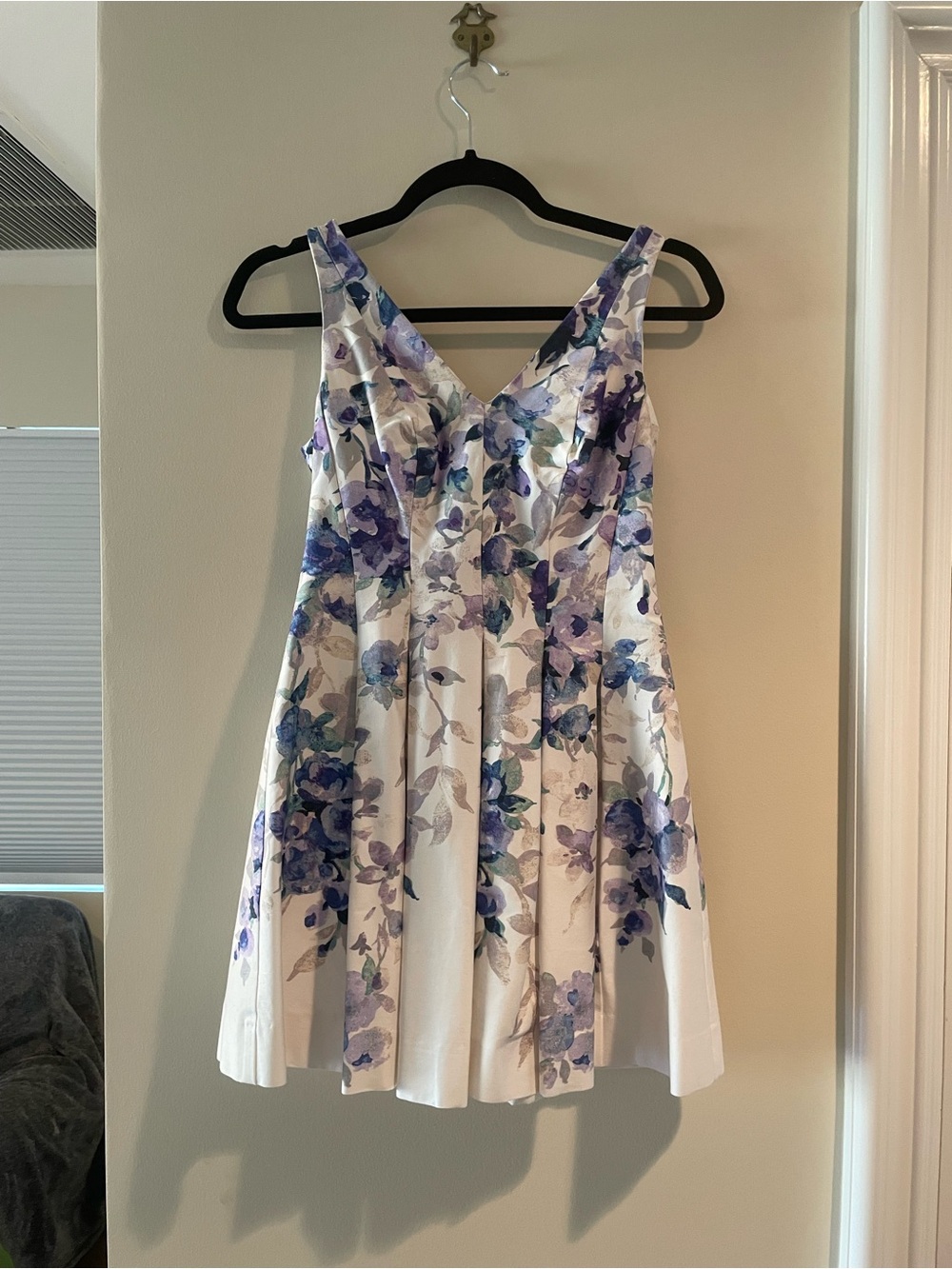 Lauren Ralph Lauren White Dress with Purple Floral Print